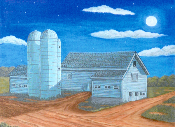 Moonlit Barn